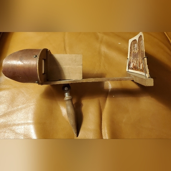 Other - Antique Stereoscope with a stack of colored & b&w cards